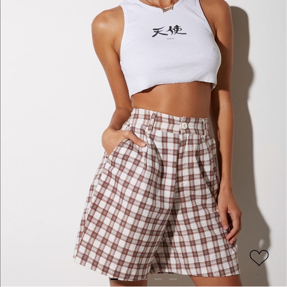 Motel Rocks Lexta Short in Checkmate Brown